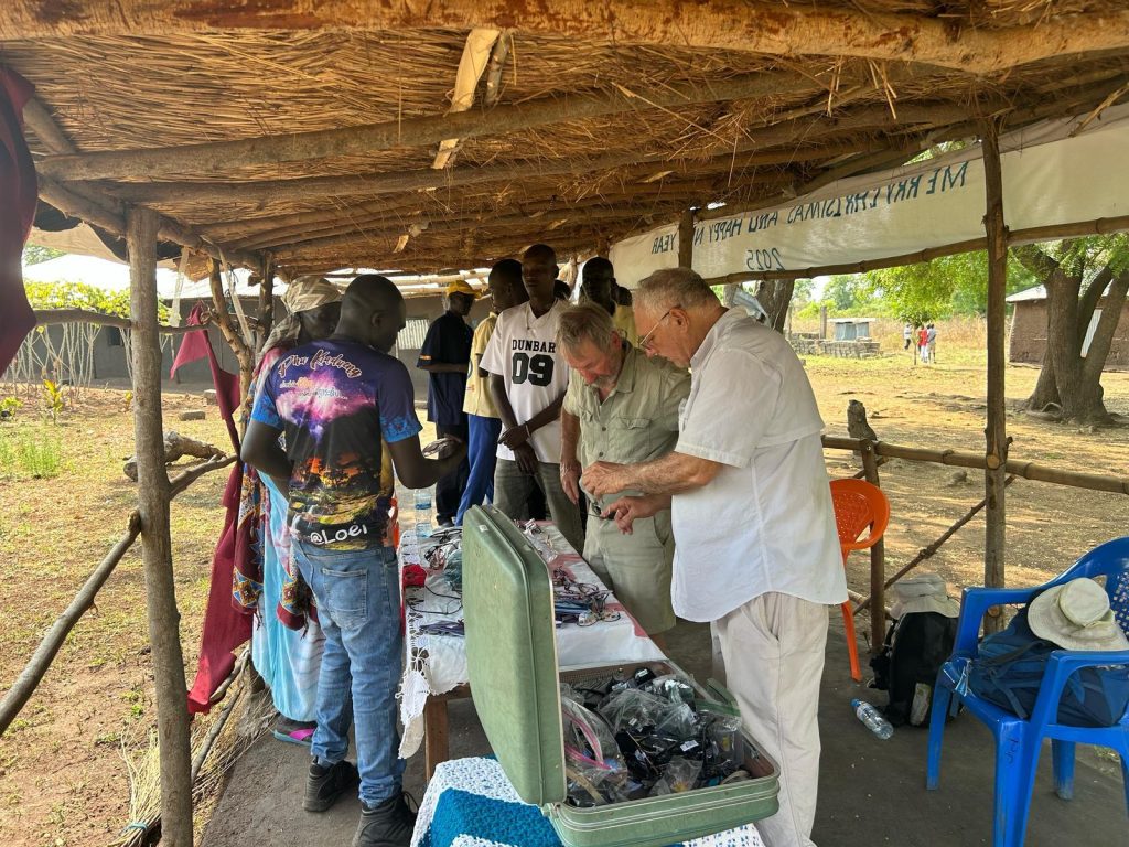 Reading glasses donated by Lions Club